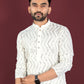 Neera Trendz White Soft Silk Embroidered Men's Kurta Pyjama - Swadesiicart