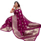 Vamika Weaving Banarasi Jacquard Purple Kanjivaram Saree | Swadesiicart