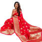 Vamika Weaving Banarasi Jacquard Red Kanjivaram Saree | Swadesiicart