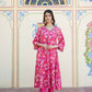 Vaasva Women Pink Muslin Pleated Kurta & Pant Clothing Set | Swadesiicart