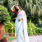 Teeya Creation Off White Color Georgette Fabric ready To Wear Saree | Swadesiicart