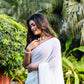 Teeya Creation Off White Color Georgette Fabric ready To Wear Saree | Swadesiicart