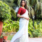 Teeya Creation Off White Color Georgette Fabric ready To Wear Saree | Swadesiicart