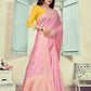 Vedant Vastram Litchi Silk Designer Banarasi Saree - Pink | Swadesiicart