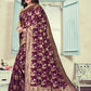 Vedant Vastram Litchi Silk Designer Banarasi Saree - Wine | Swadesiicart