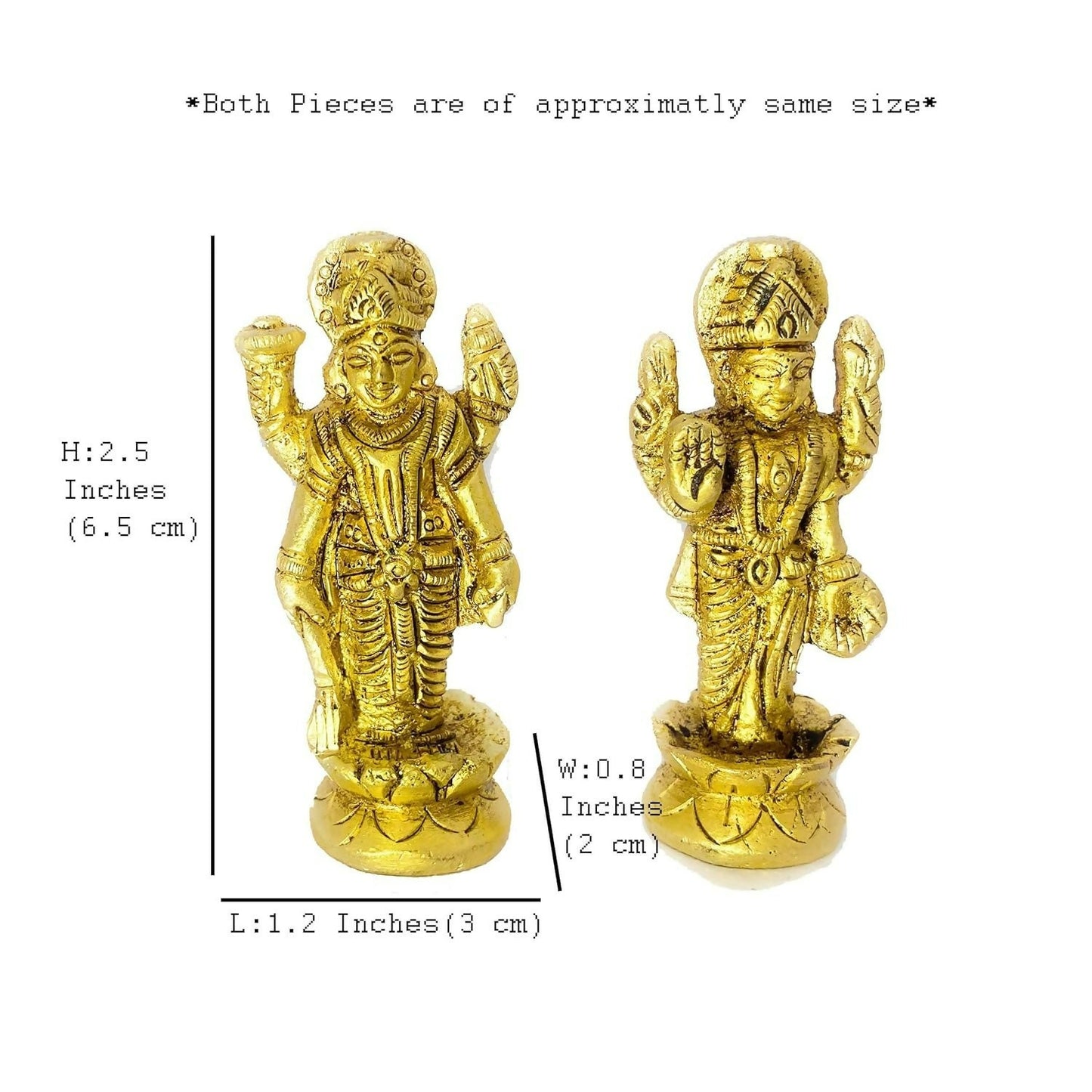 Vyomika Decor Small Lakshmi Vishnu Murti God And Goddess Standing Idol - Swadesiicart