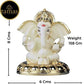 Tamas Gaj Karna Ganesh Idol | Off White & Gold | Brass Pooja Decor - Swadesiicart