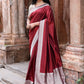 Joban Fashion Maroon Red Colour Banarasi Katan Pure Handloom Banarasi Silk Saree | Swadesiicart