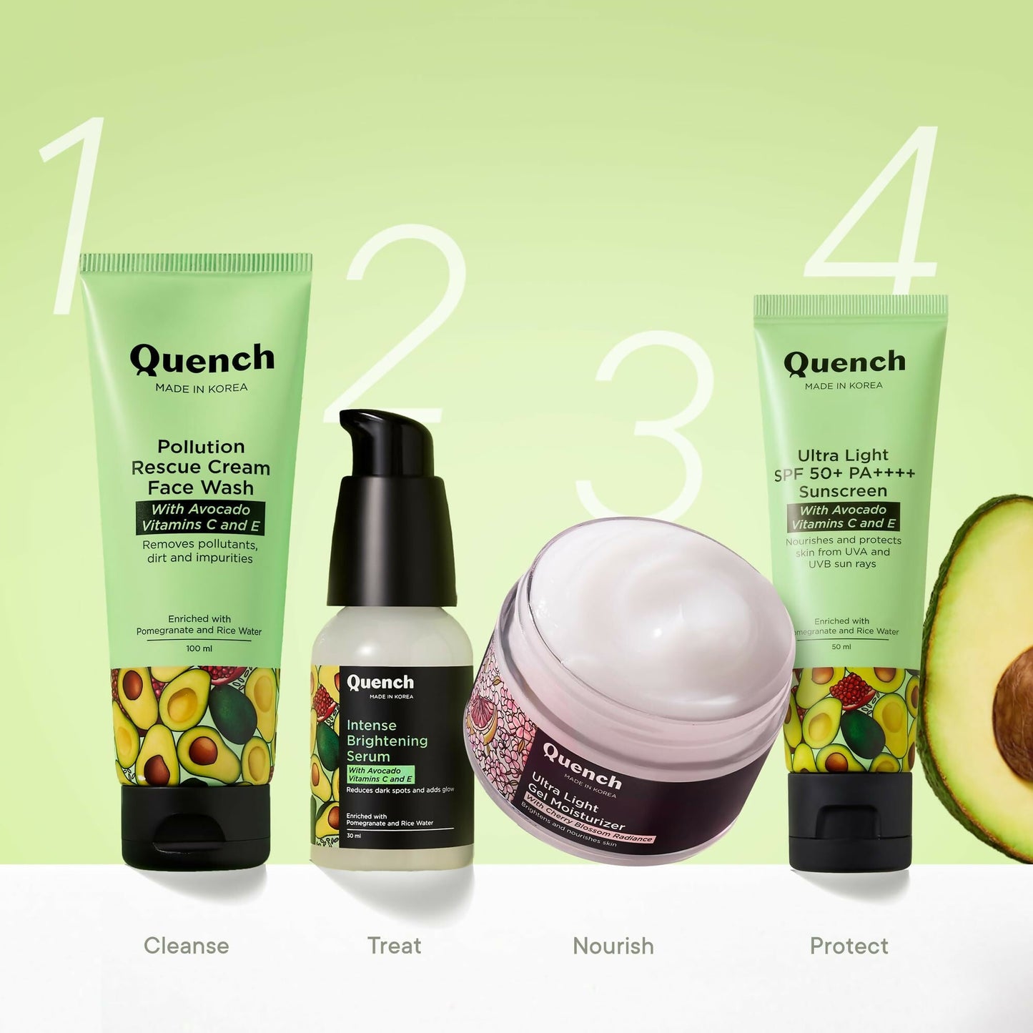 Quench Vitamin E Ultra Light SPF 50+ PA++++ Sunscreen for Glowing Skin - Korean Skincare - Swadesiicart