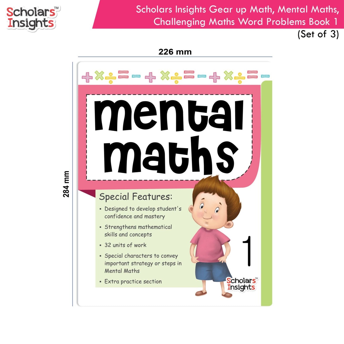 Scholars Insight Combo Set of Mathematics Workbooks For Grade 1| Set of 3| Problem Solving Book for Kids - Swadesiicart