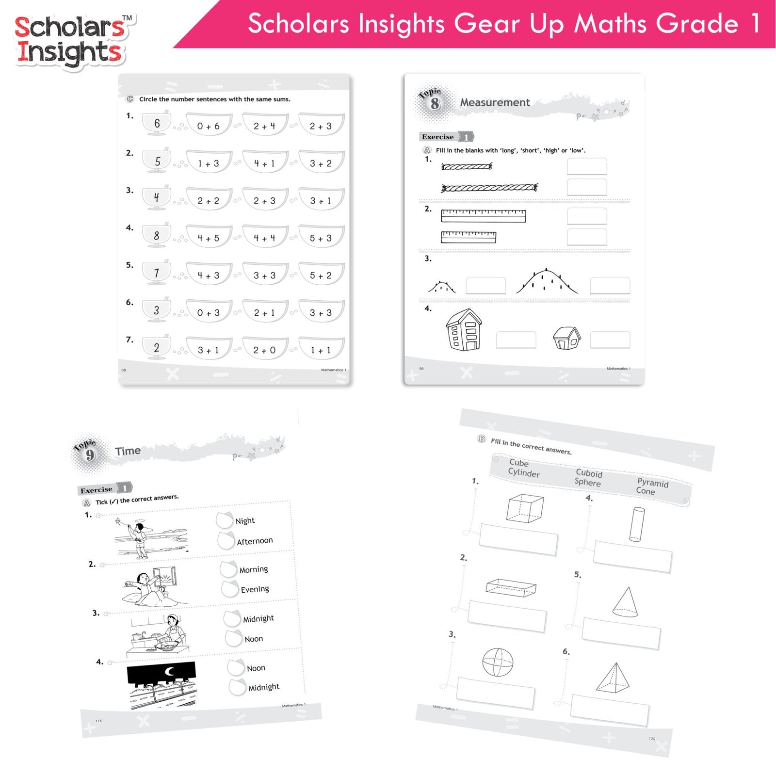 Scholars Insight Combo Set of Mathematics Workbooks For Grade 1| Set of 3| Problem Solving Book for Kids - Swadesiicart
