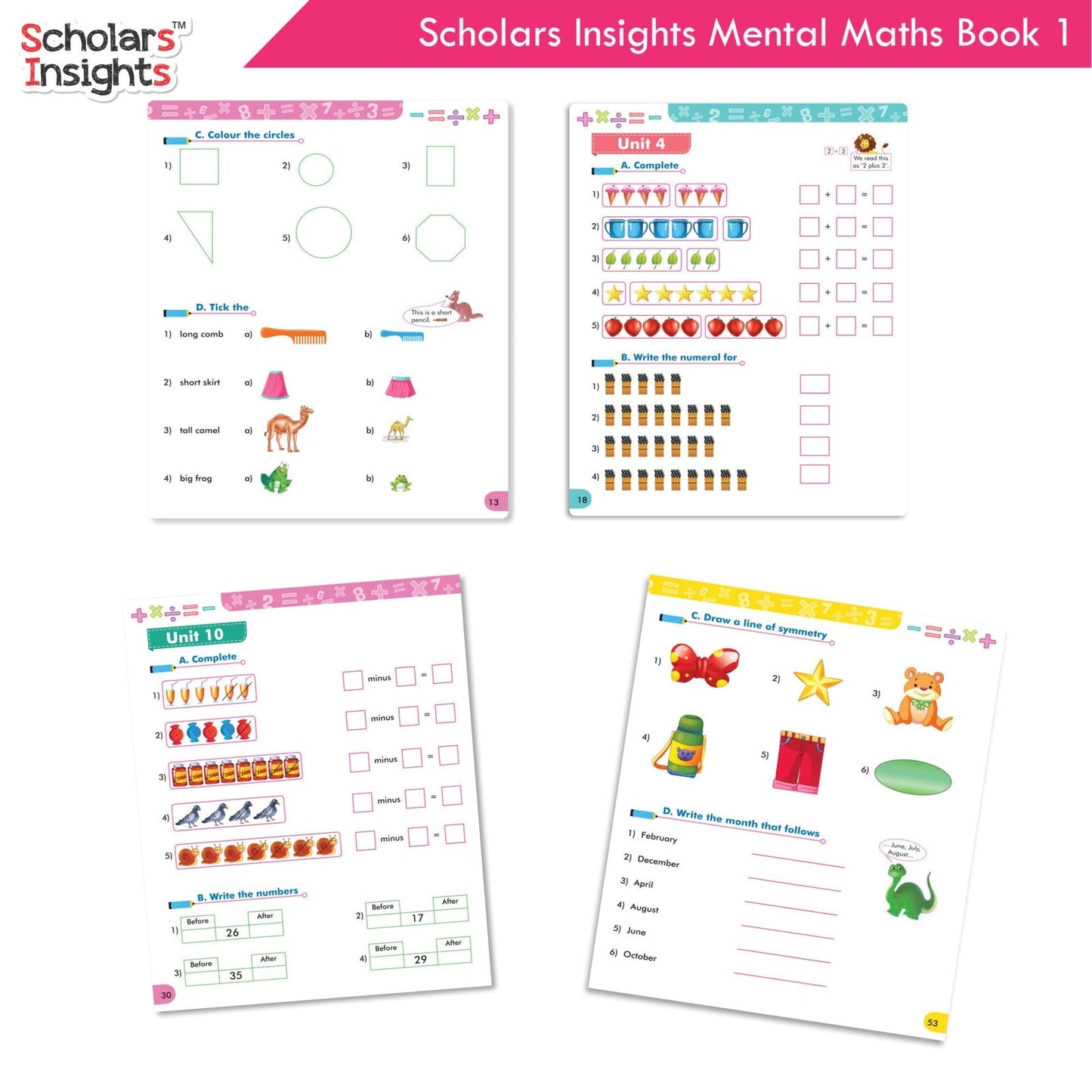 Scholars Insight Combo Set of Mathematics Workbooks For Grade 1| Set of 3| Problem Solving Book for Kids - Swadesiicart