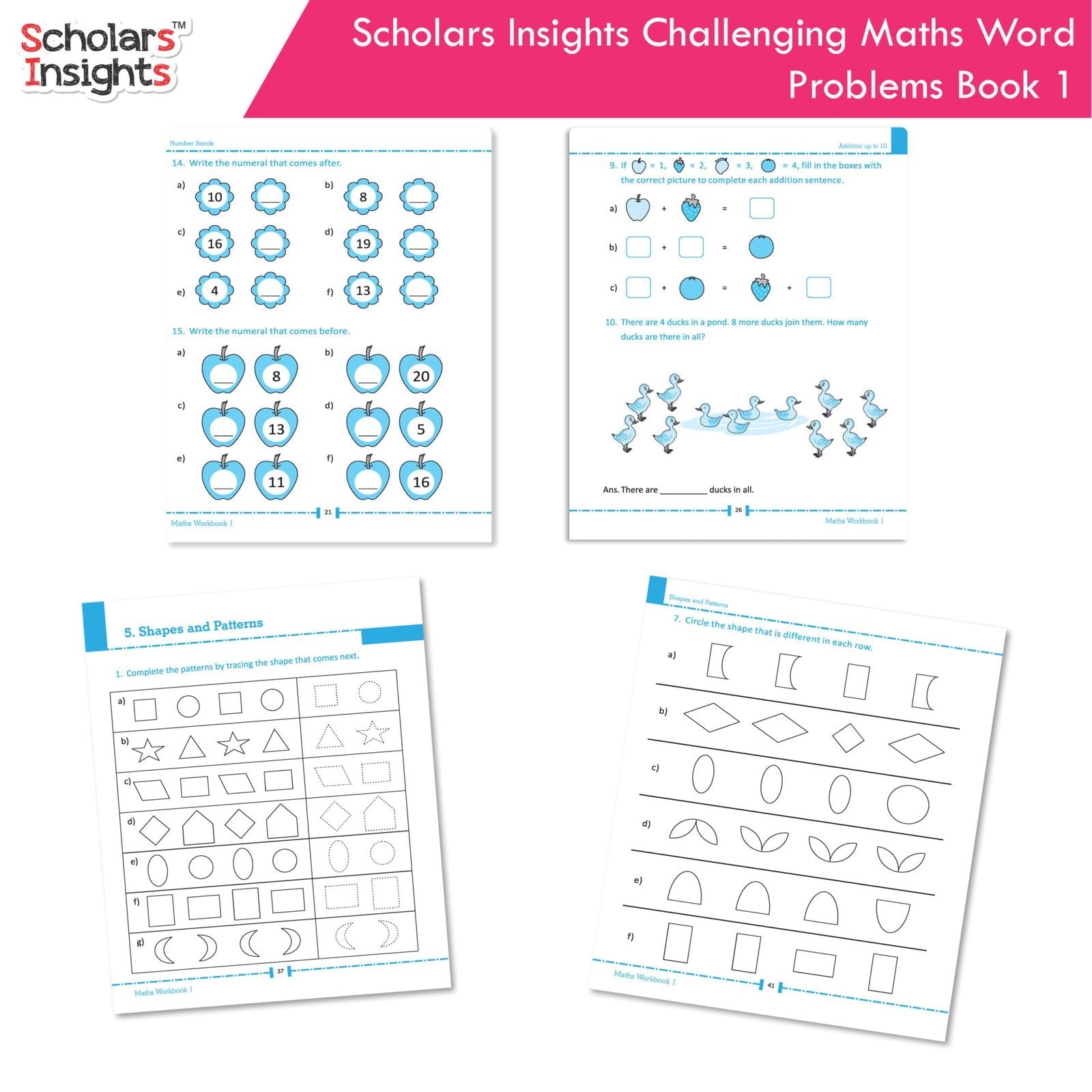 Scholars Insight Combo Set of Mathematics Workbooks For Grade 1| Set of 3| Problem Solving Book for Kids - Swadesiicart