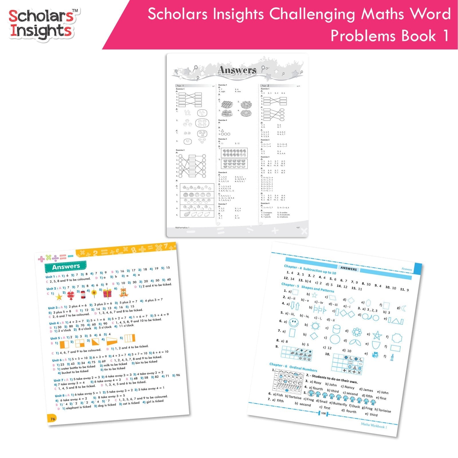 Scholars Insight Combo Set of Mathematics Workbooks For Grade 1| Set of 3| Problem Solving Book for Kids - Swadesiicart