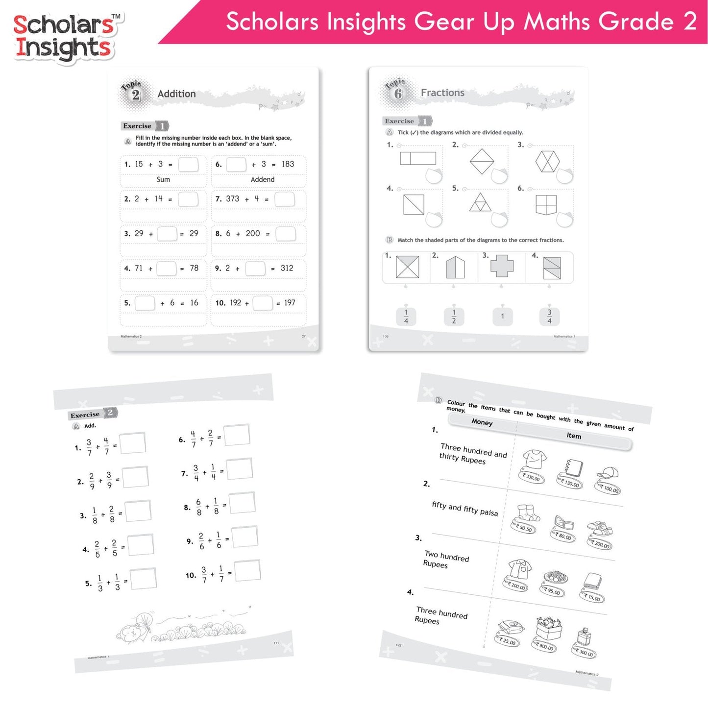 Scholars Insight Combo Set of Mathematics Workbooks For Grade 2| Set of 3| Problem Solving Book for Kids - Swadesiicart