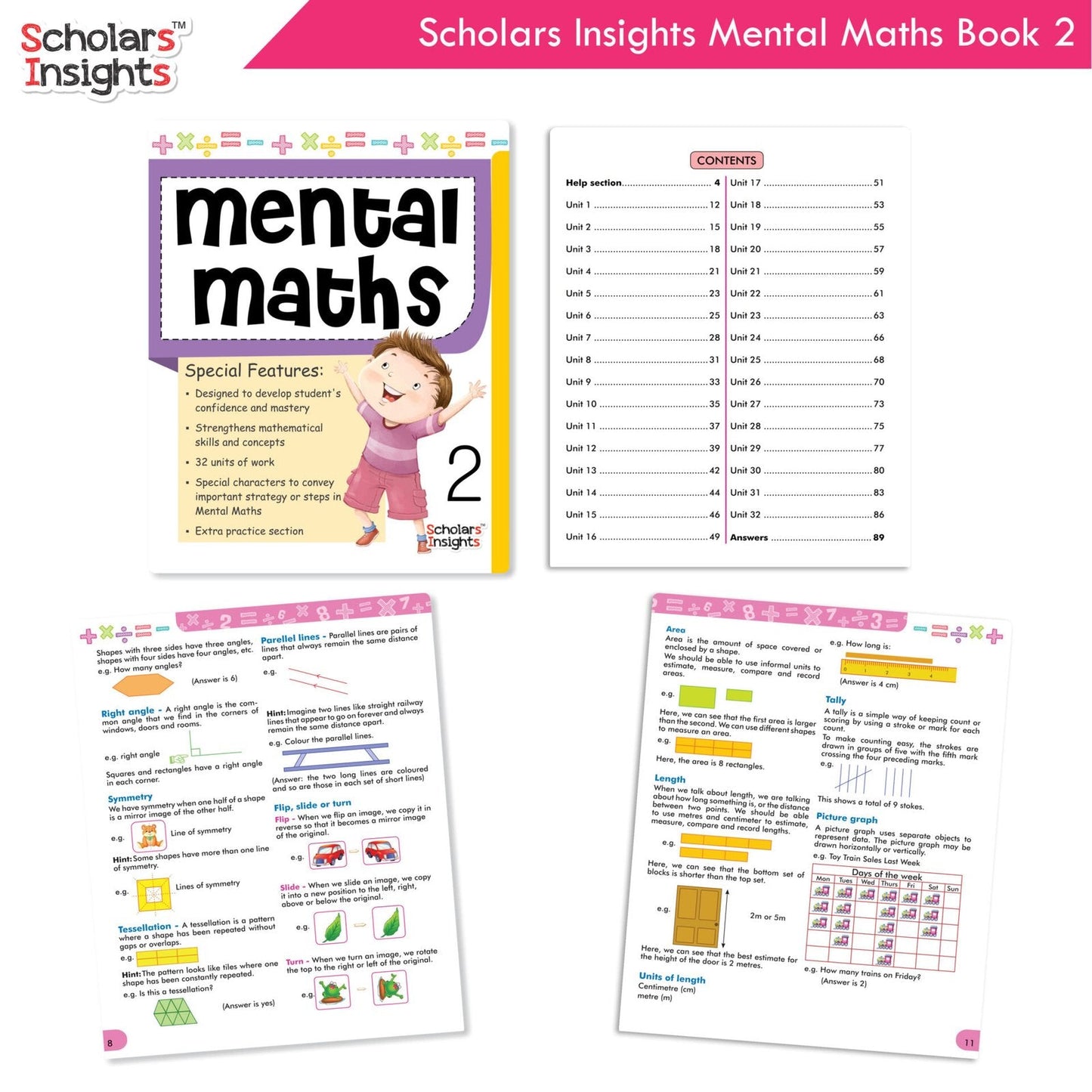 Scholars Insight Combo Set of Mathematics Workbooks For Grade 2| Set of 3| Problem Solving Book for Kids - Swadesiicart