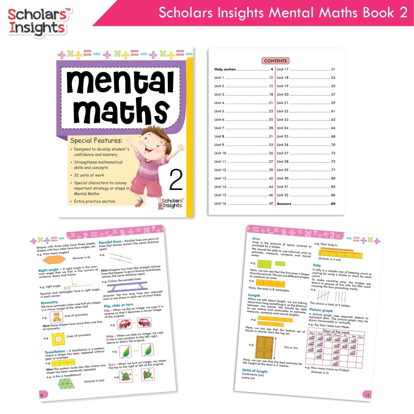Scholars Insight Combo Set of Mathematics Workbooks For Grade 2| Set of 3| Problem Solving Book for Kids - Swadesiicart
