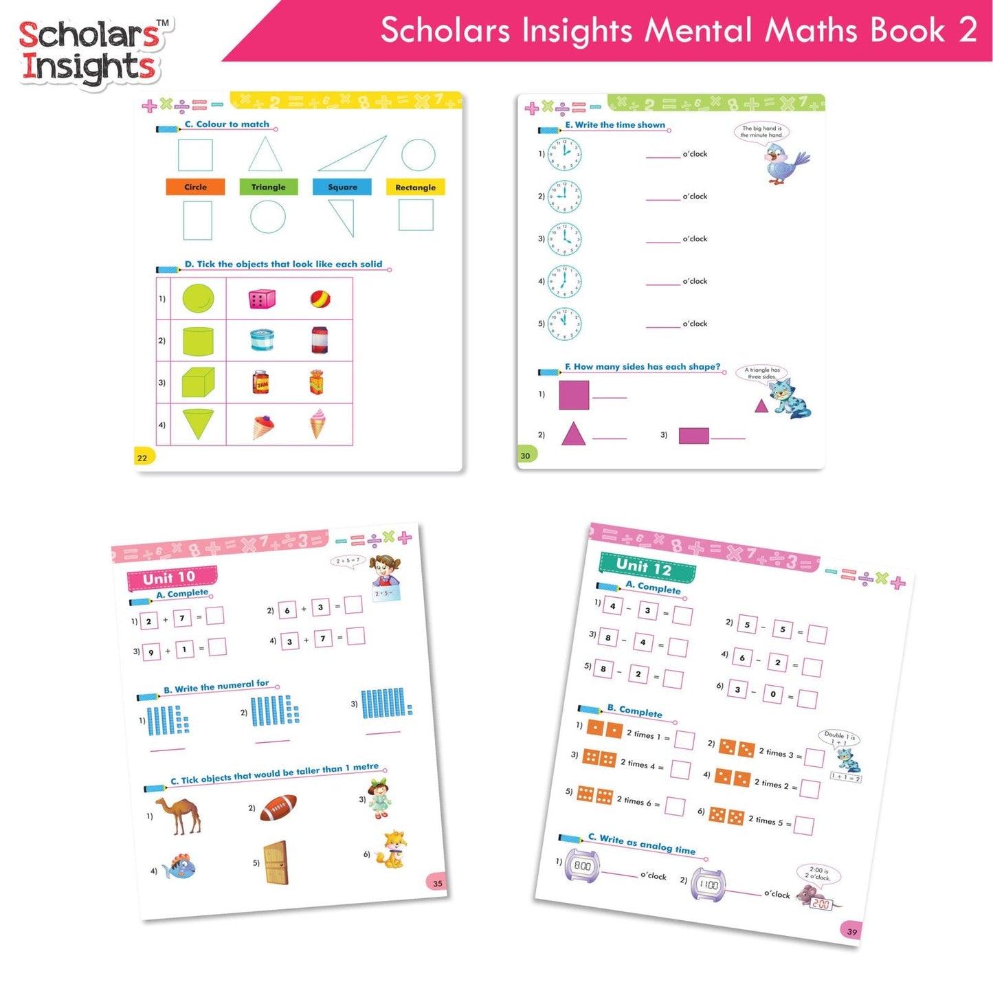 Scholars Insight Combo Set of Mathematics Workbooks For Grade 2| Set of 3| Problem Solving Book for Kids - Swadesiicart