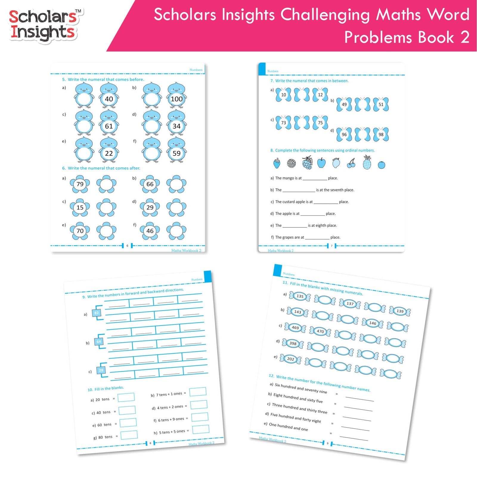 Scholars Insight Combo Set of Mathematics Workbooks For Grade 2| Set of 3| Problem Solving Book for Kids - Swadesiicart