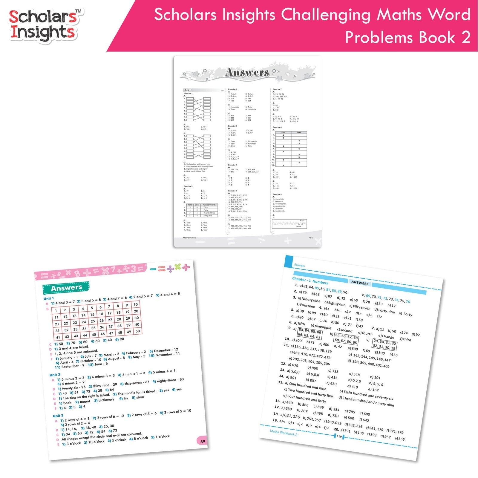 Scholars Insight Combo Set of Mathematics Workbooks For Grade 2| Set of 3| Problem Solving Book for Kids - Swadesiicart