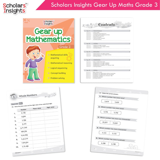 Scholars Insight Combo Set of Mathematics Workbooks For Grade 3| Set of 3| Problem Solving Book for Kids - Swadesiicart