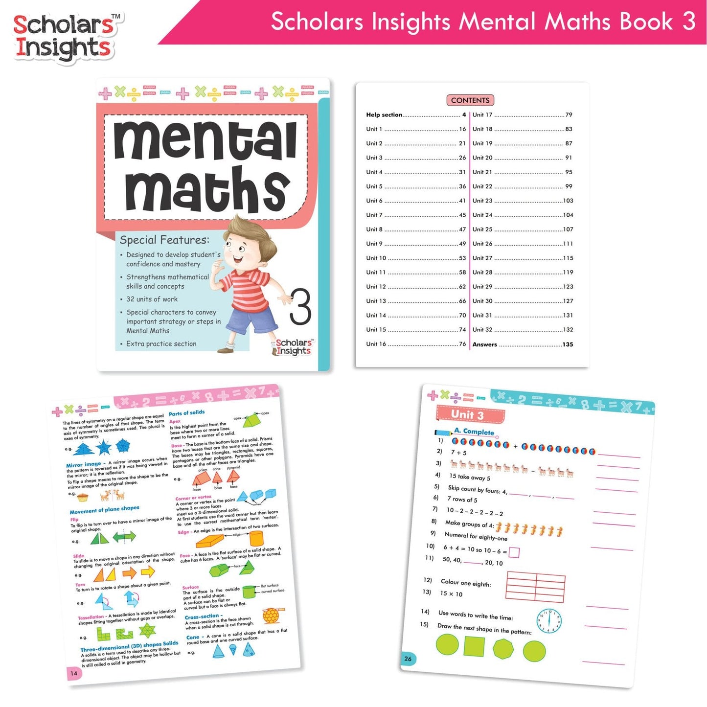 Scholars Insight Combo Set of Mathematics Workbooks For Grade 3| Set of 3| Problem Solving Book for Kids - Swadesiicart