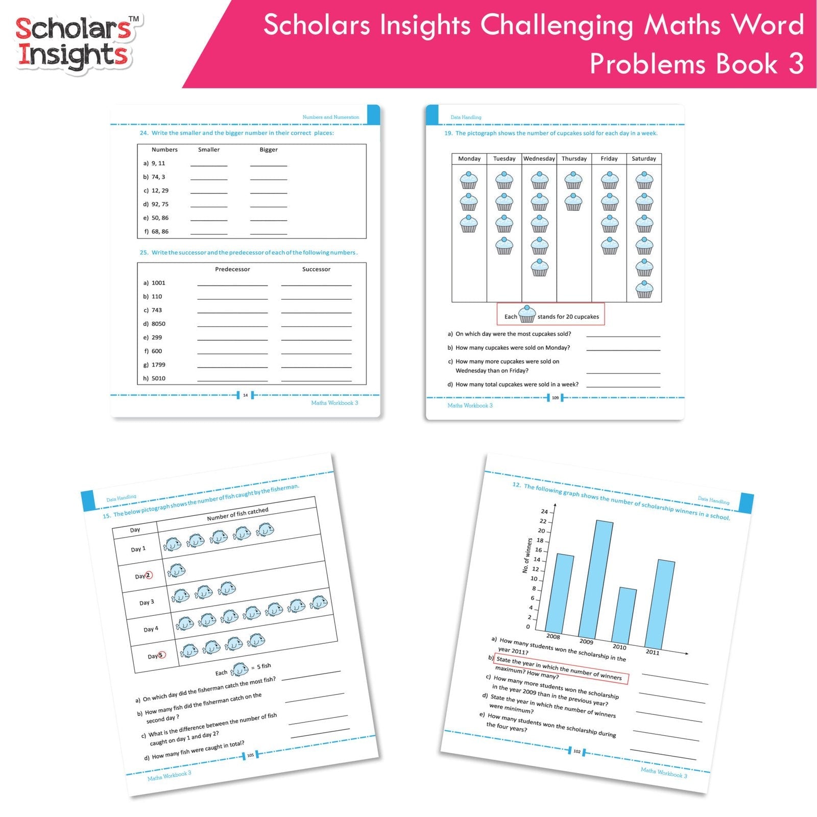Scholars Insight Combo Set of Mathematics Workbooks For Grade 3| Set of 3| Problem Solving Book for Kids - Swadesiicart