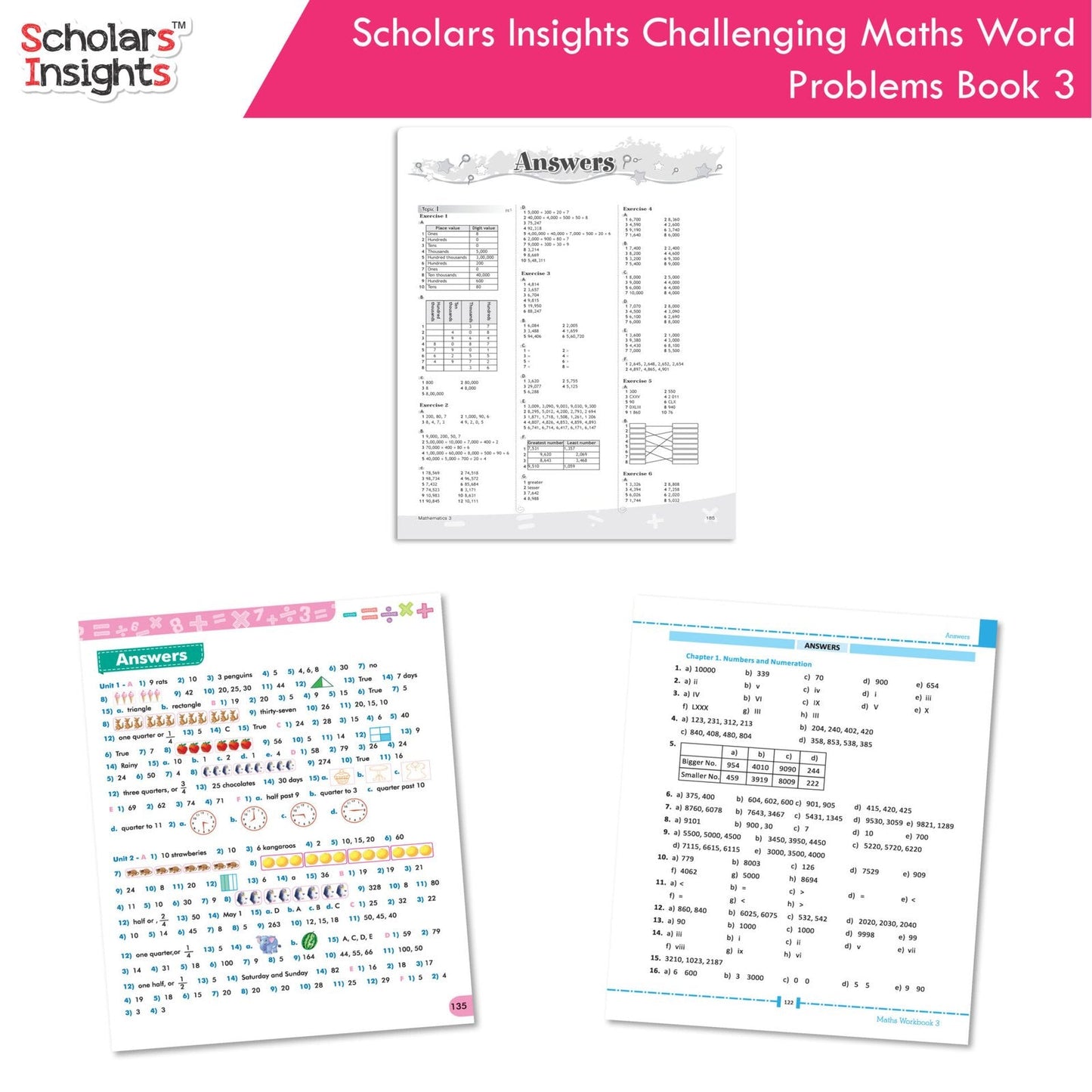 Scholars Insight Combo Set of Mathematics Workbooks For Grade 3| Set of 3| Problem Solving Book for Kids - Swadesiicart