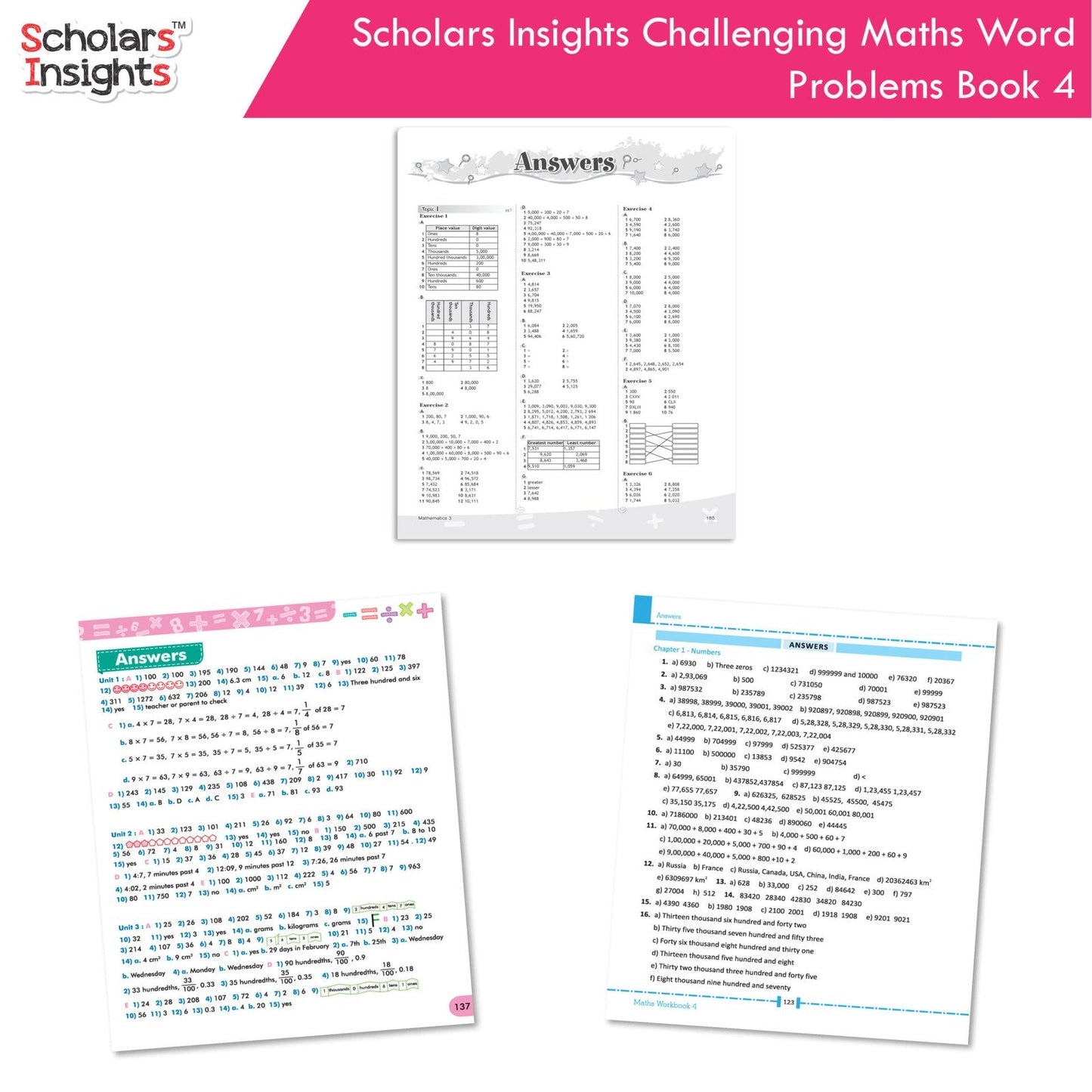 Scholars Insight Combo Set of Mathematics Workbooks For Grade 4| Set of 3| Problem Solving Book for Kids - Swadesiicart