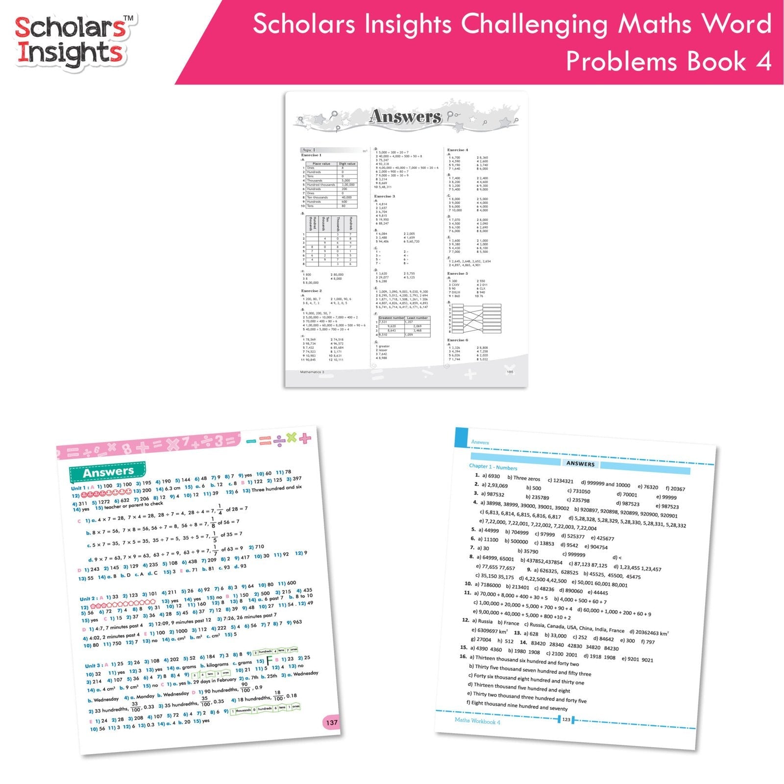 Scholars Insight Combo Set of Mathematics Workbooks For Grade 4| Set of 3| Problem Solving Book for Kids - Swadesiicart