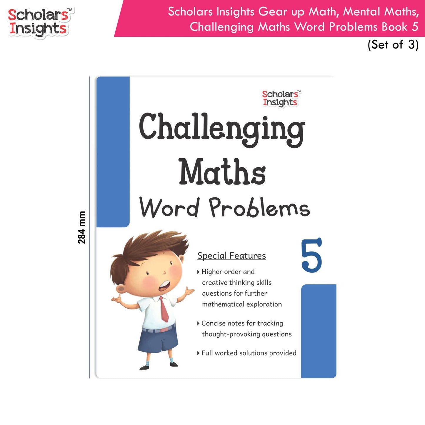 Scholars Insight Combo Set of Mathematics Workbooks For Grade 5| Set of 3| Problem Solving Book for Kids - Swadesiicart