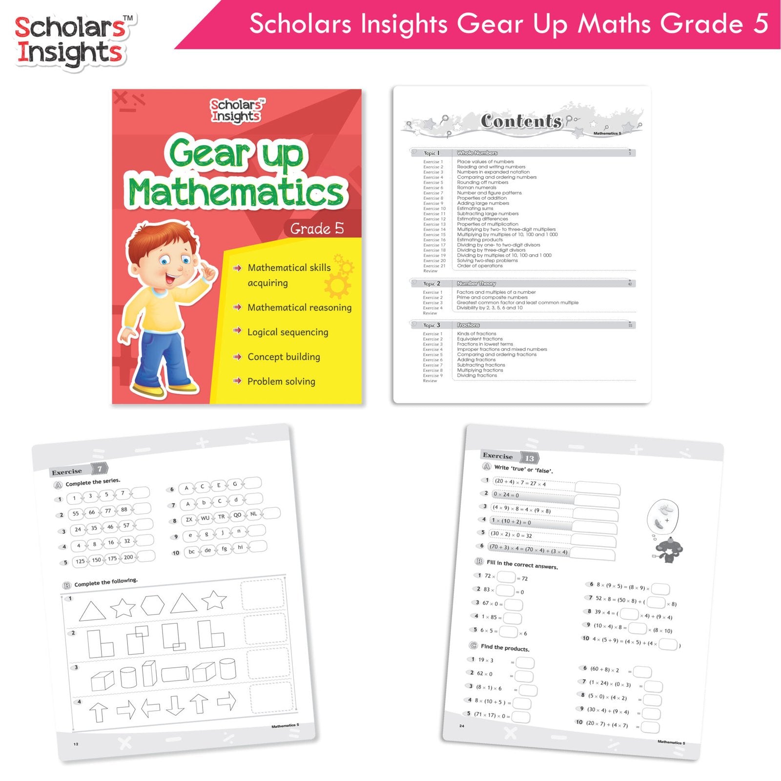 Scholars Insight Combo Set of Mathematics Workbooks For Grade 5| Set of 3| Problem Solving Book for Kids - Swadesiicart