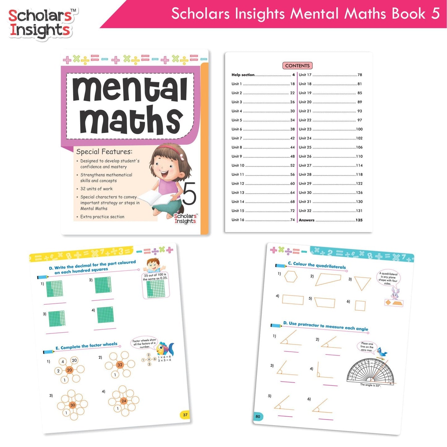 Scholars Insight Combo Set of Mathematics Workbooks For Grade 5| Set of 3| Problem Solving Book for Kids - Swadesiicart