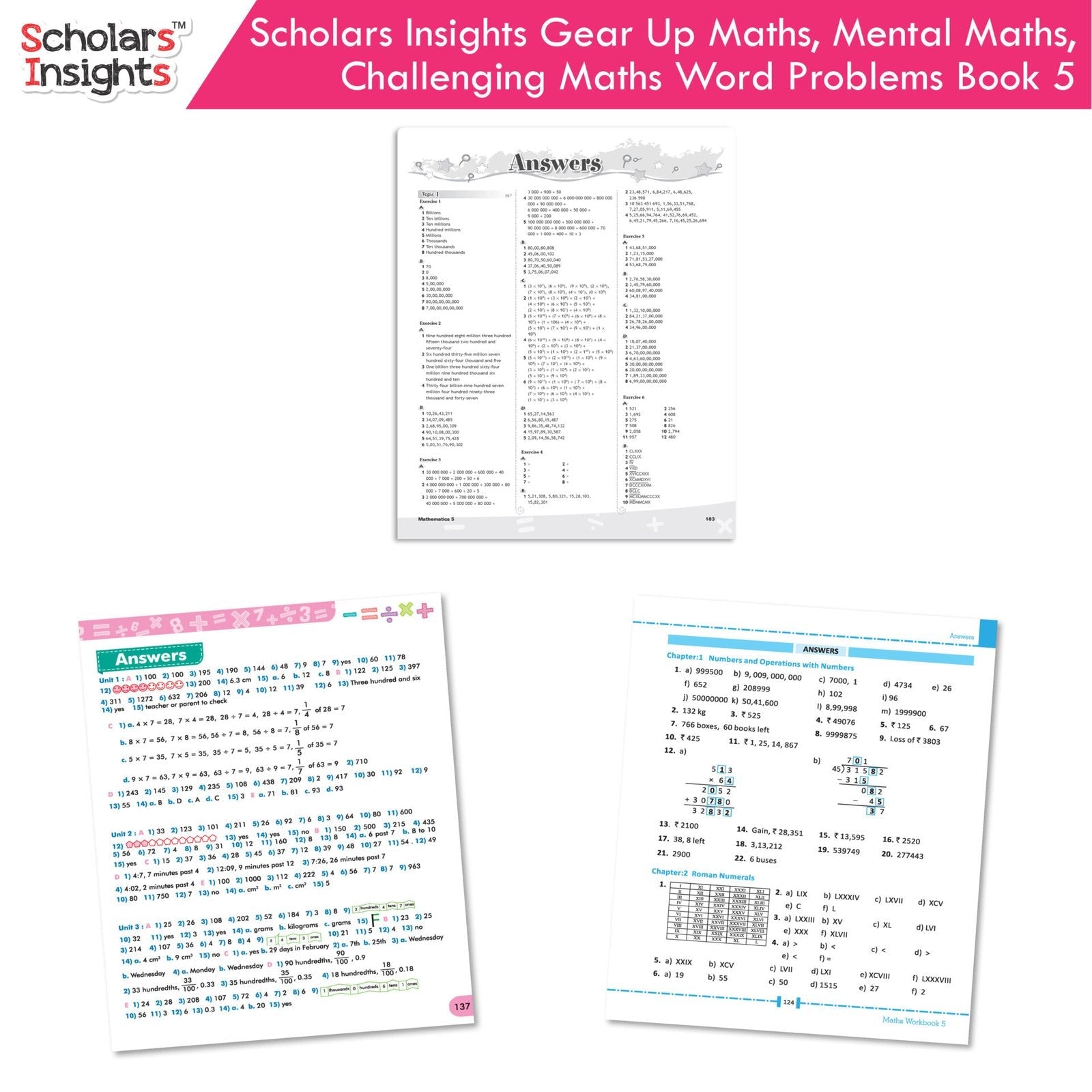 Scholars Insight Combo Set of Mathematics Workbooks For Grade 5| Set of 3| Problem Solving Book for Kids - Swadesiicart