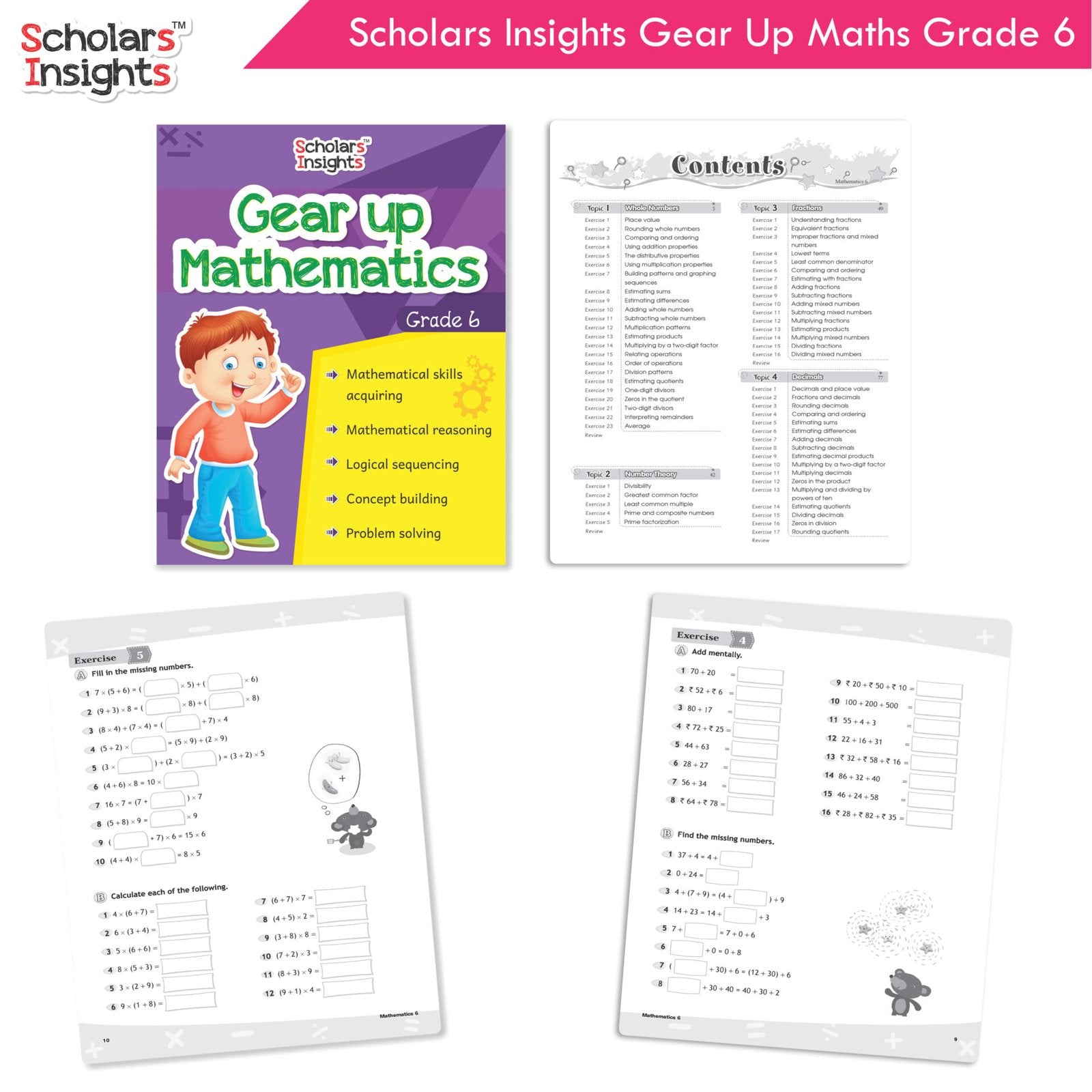 Scholars Insight Combo Set of Mathematics Workbooks For Grade 6| Set of 3| Problem Solving Book for Kids - Swadesiicart