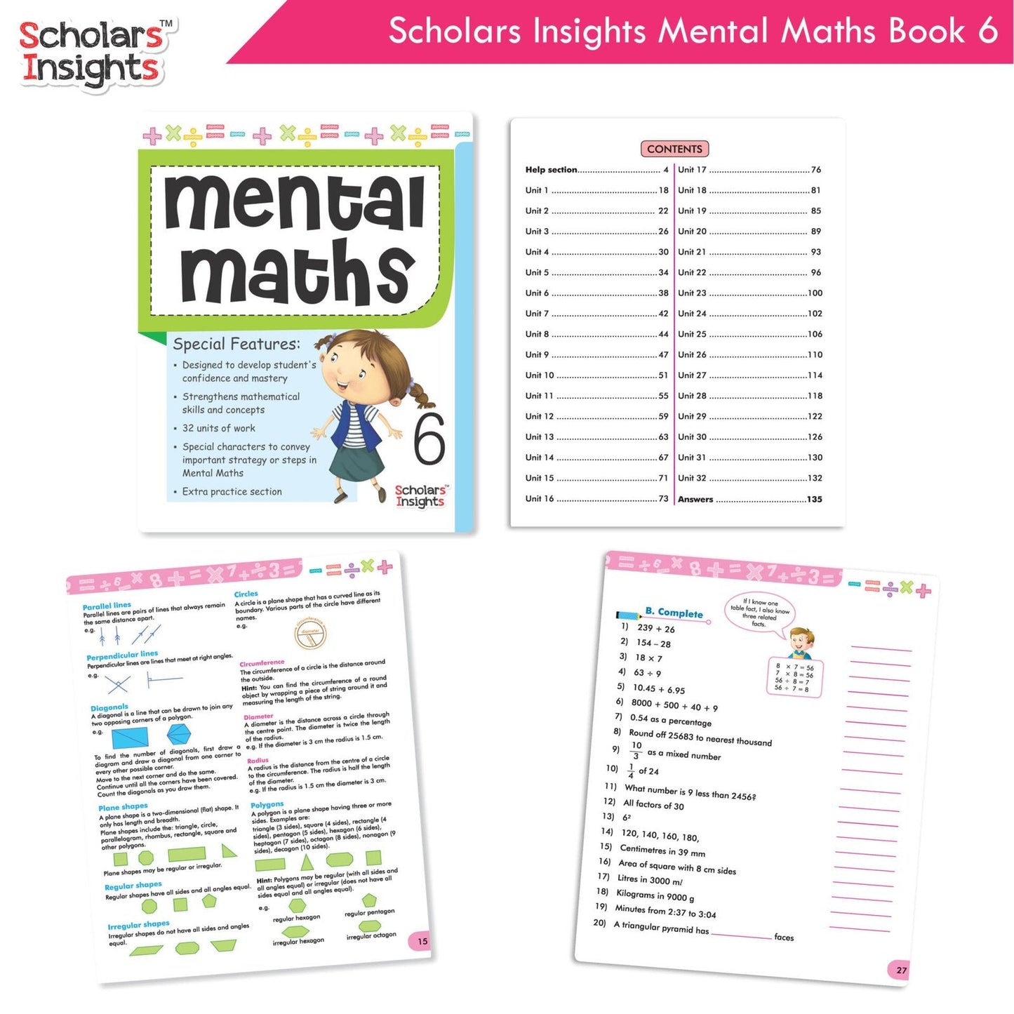Scholars Insight Combo Set of Mathematics Workbooks For Grade 6| Set of 3| Problem Solving Book for Kids - Swadesiicart