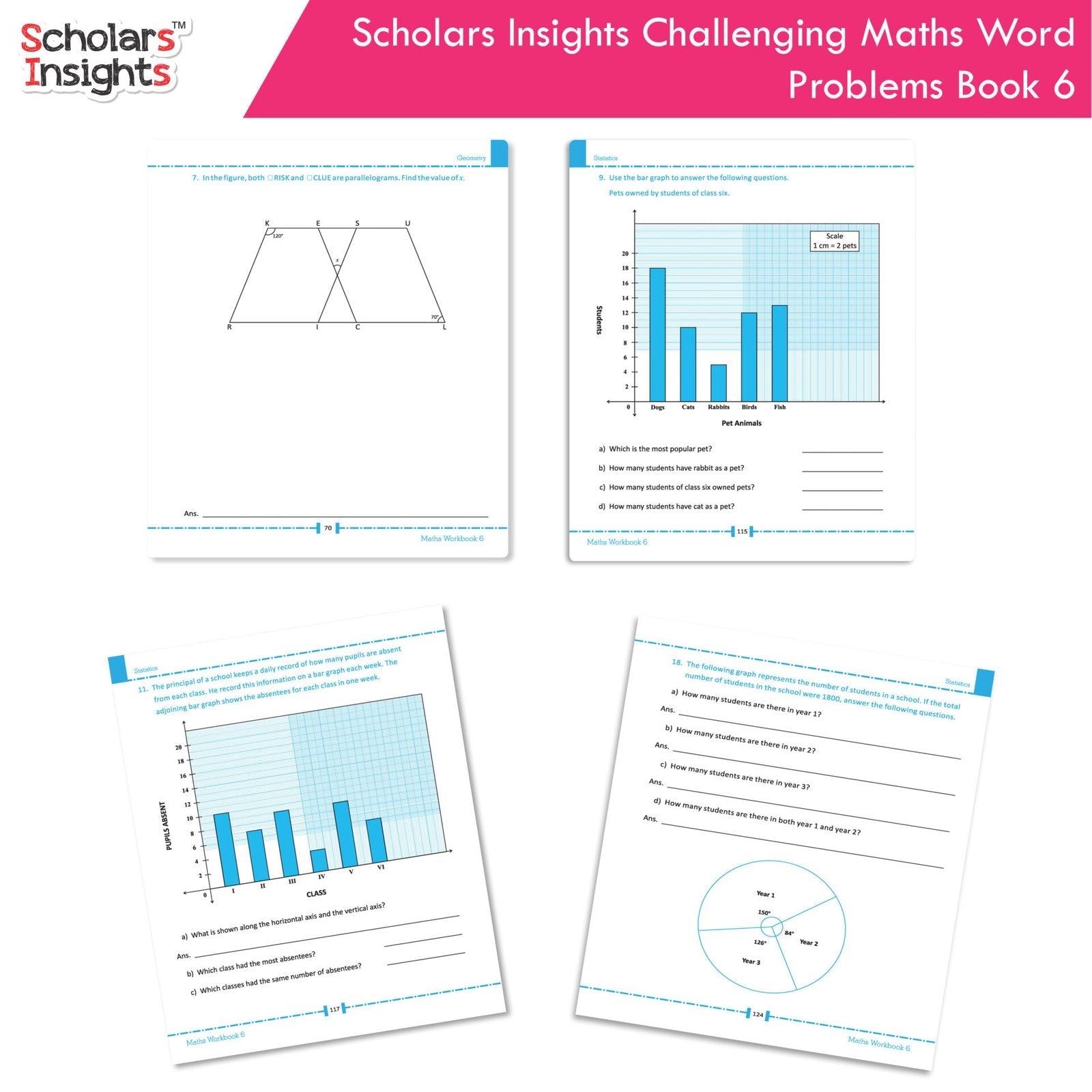 Scholars Insight Combo Set of Mathematics Workbooks For Grade 6| Set of 3| Problem Solving Book for Kids - Swadesiicart