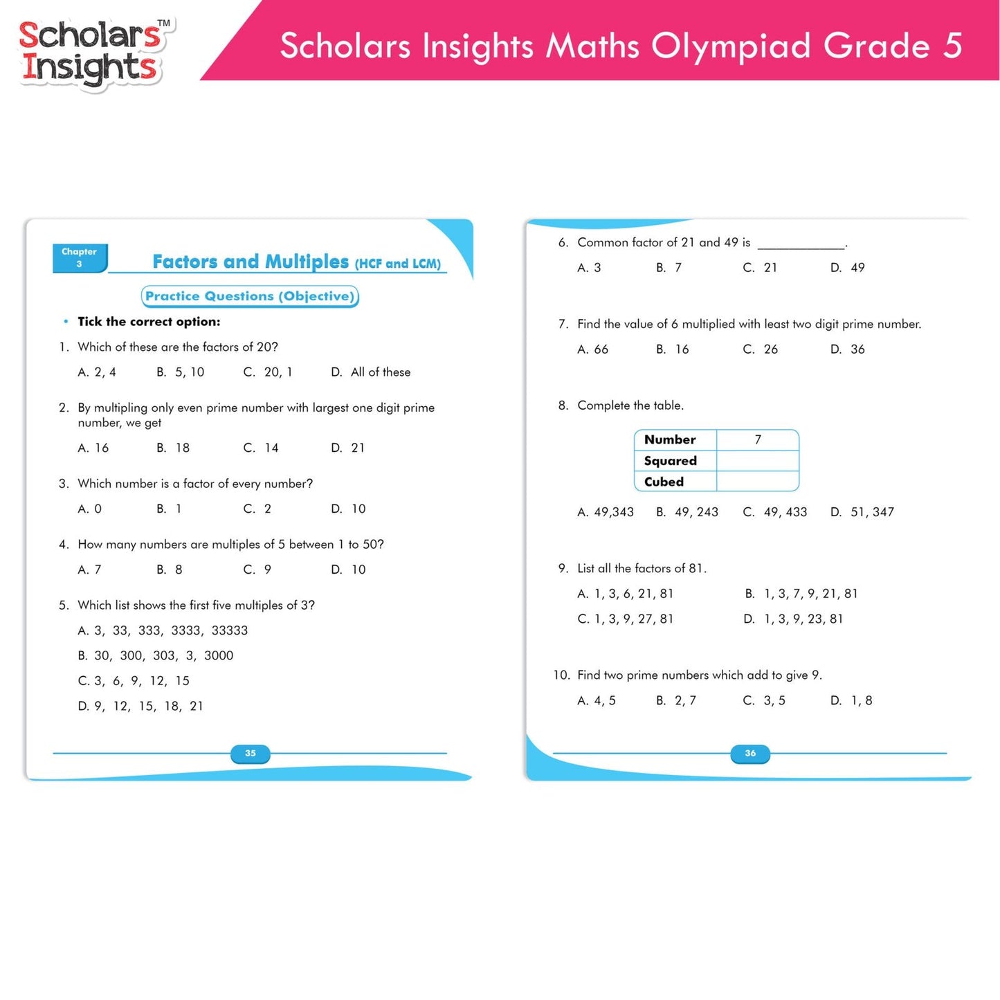 Scholars Insights Olympiad English, Maths and Science Workbooks Grade 5| Set of 3| Ages 10 - 12 Year - Swadesiicart
