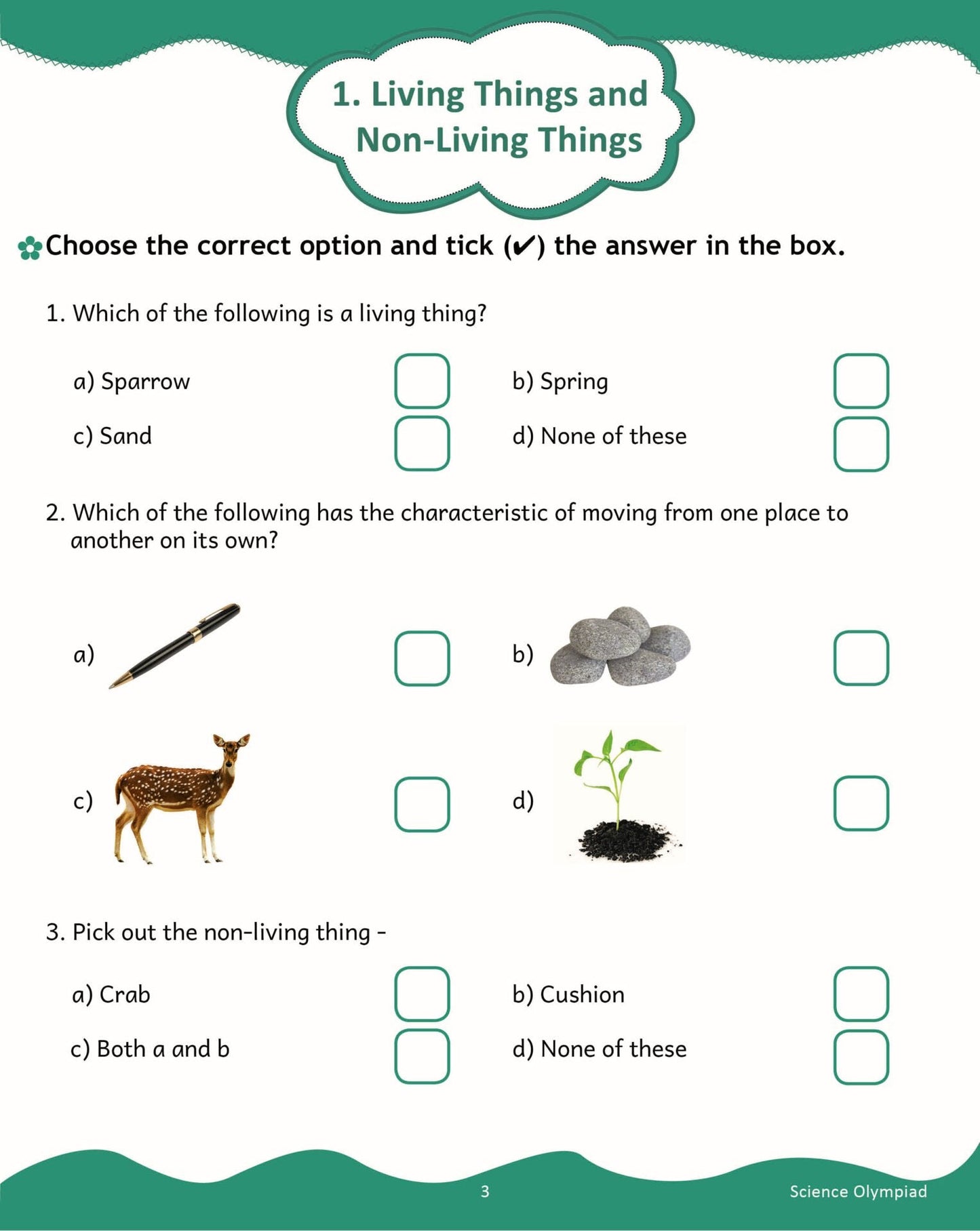 Scholars Insights Science Olympiad Grade 1| Science Practical Questions in MCQ format, QMR Sheet, Self Evaluation Sheet, Test Paper|Ages 6-7 Years - Swadesiicart