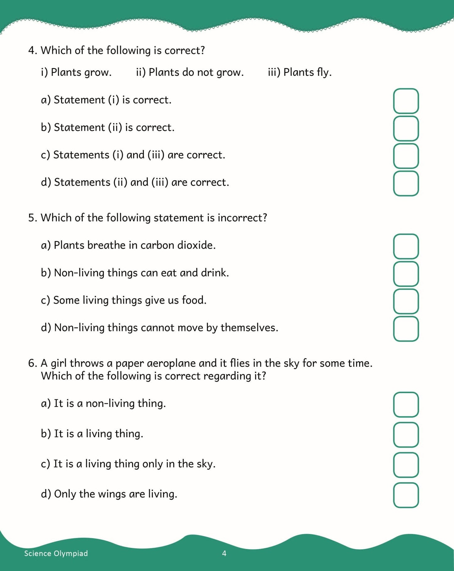 Scholars Insights Science Olympiad Grade 1| Science Practical Questions in MCQ format, QMR Sheet, Self Evaluation Sheet, Test Paper|Ages 6-7 Years - Swadesiicart