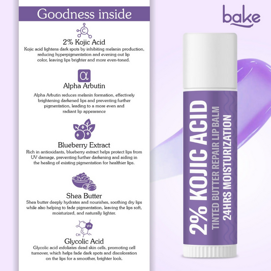 Bake 2% Kojic Acid Tinted Butter Brightening Lip Balm | Swadesiicart