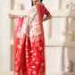 Shree Shyam Fashion Linen Cotton Red & White Saree