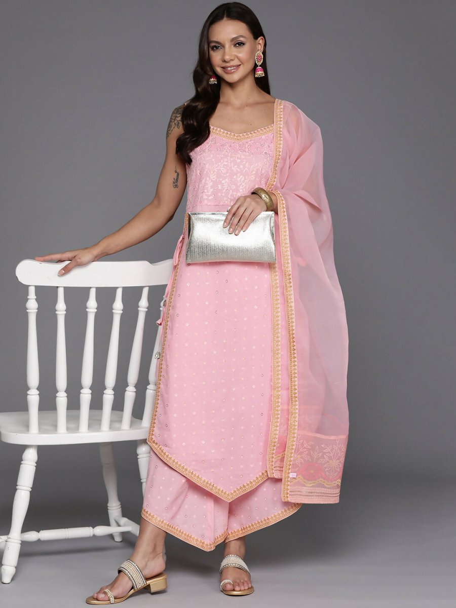 Ahalyaa Women's Traditional wear Kurta Set - Pink | Swadesiicart