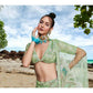 House of Panchhi Lime green Net Multi Sequins with heavy Zarkan embroidery Lehenga choli & Dupatta | Swadesiicart