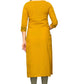NOZ2TOZ Women's Yellow Color Slub Cotton Straight Kurta Only - Swadesiicart