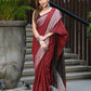 Beatitude Red Cotton Jacqaurd Border Tangail Handloom Saree