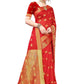 Vamika Banarasi Jacquard Weaving Red Saree | Swadesiicart