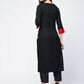 Aniyah Rayon Color Block Black Latest Straight Kurta With Tassels (AN-109K) - Swadesiicart