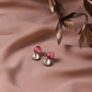 Kundan & Pink Stone Earrings- Ruby Raang | Swadesiicart