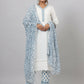Juniper Women's White Cotton Cambric Solid Kurta Floral Printed Pant & Dupatta Set | Swadesiicart